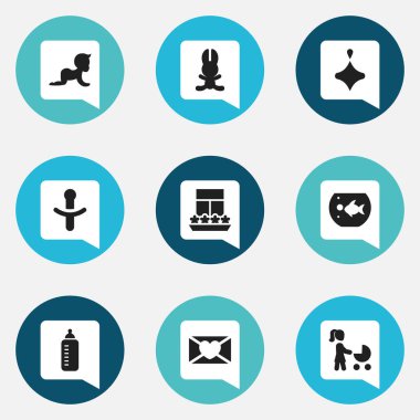 9 düzenlenebilir aile simgeler kümesi. Biberon, Balık Tank, gibi simgeler Spinner ve daha fazlasını içerir. Web, mobil, UI ve Infographic tasarımı için kullanılabilir.