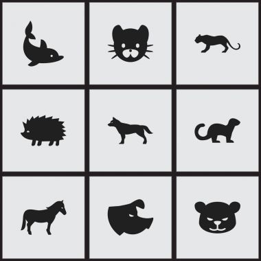 9 düzenlenebilir hayvan simgeler kümesi. Köpek, oynak balık, kedi ve daha fazlası gibi simgeler içerir. Web, mobil, UI ve Infographic tasarımı için kullanılabilir.