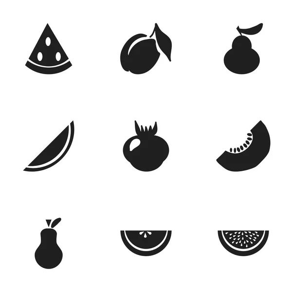 Set de 9 iconos de frutas editables. Incluye símbolos como duquesa, albaricoque, ganancia inesperada y más. Puede ser utilizado para el diseño de la tela, móvil, interfaz de usuario e infografía . — Vector de stock
