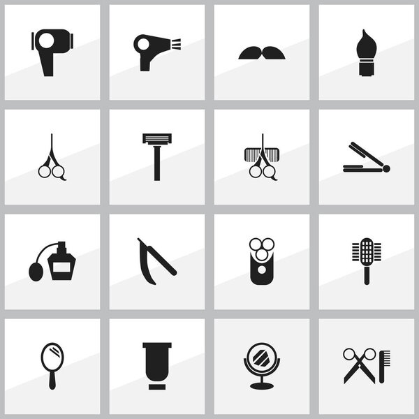 Набор из 16 редактируемых икон парикмахера. Includes Symbols such as Blade, Barber Tools, Hairdresser Set and More. Can be used for Web, Mobile, UI and Infographic Design
.