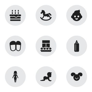 9 düzenlenebilir aile simgeler kümesi. Anne, balkon, Biberon ve daha fazlası gibi simgeler içerir. Web, mobil, UI ve Infographic tasarımı için kullanılabilir.