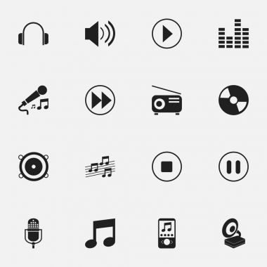 16 düzenlenebilir Mp3 simgeler kümesi. Başlangıç ses, müzik telefonu, medya Fm ve daha fazlası gibi simgeler içerir. Web, mobil, UI ve Infographic tasarımı için kullanılabilir.