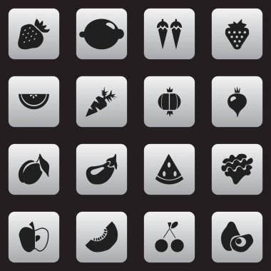 16 düzenlenebilir tatlı simgeler kümesi. Kireç, patlıcan, kök sebze ve daha fazlası gibi simgeler içerir. Web, mobil, UI ve Infographic tasarımı için kullanılabilir.