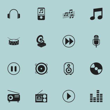 16 düzenlenebilir Melody simgeler kümesi. Fonograf, tuzak, kaset çalar ve daha fazlası gibi simgeler içerir. Web, mobil, UI ve Infographic tasarımı için kullanılabilir.