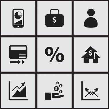 9 düzenlenebilir Analytics simgeler kümesi. Kar, kullanıcı, telefon istatistikler ve daha fazlası gibi simgeler içerir. Web, mobil, UI ve Infographic tasarımı için kullanılabilir.