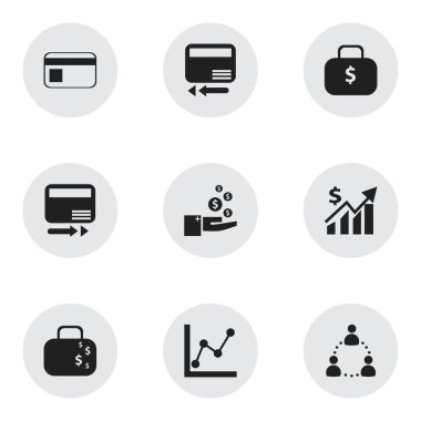 9 düzenlenebilir Hayatinizda simgeler kümesi. Simgeleri gibi banka ödeme, para çanta, gelir ve daha fazlasını içerir. Web, mobil, UI ve Infographic tasarımı için kullanılabilir.