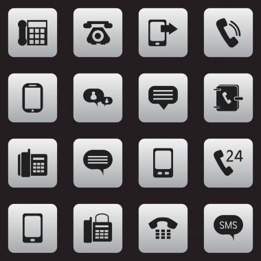 16 düzenlenebilir iletişim simgeler kümesi. Sembolleri konuşmak gibi paylaşım göstermek, Smartphone ve daha içerir. Web, mobil, UI ve Infographic tasarımı için kullanılabilir.