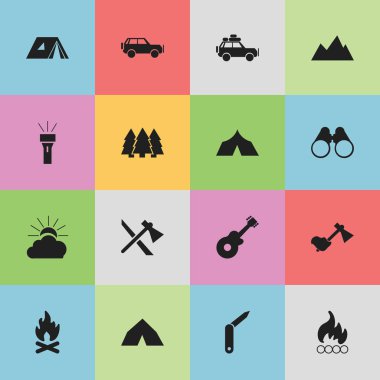 16 düzenlenebilir seyahat simgeler kümesi. Yolculuk Araba, Tomahawk, Blaze ve daha fazlası gibi simgeler içerir. Web, mobil, UI ve Infographic tasarımı için kullanılabilir.