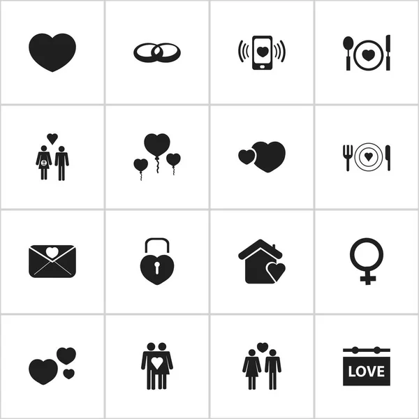 Ensemble de 16 icônes Passion modifiables. Comprend des symboles tels que Cher, Âme, Lettre d'affection et plus encore. Peut être utilisé pour le Web, mobile, interface utilisateur et infographie . — Image vectorielle