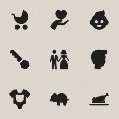 9 düzenlenebilir millet simgeler kümesi. Simgeleri giyerlerdi, oğlan, kızarmış tavuk ve daha fazlasını içerir. Web, mobil, UI ve Infographic tasarımı için kullanılabilir.