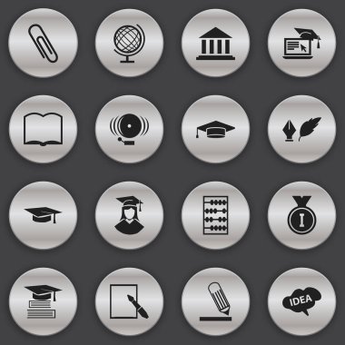 16 düzenlenebilir bilim simgeler kümesi. Elyaf, müze, yüksek lisans ve daha fazlası gibi simgeler içerir. Web, mobil, UI ve Infographic tasarımı için kullanılabilir.