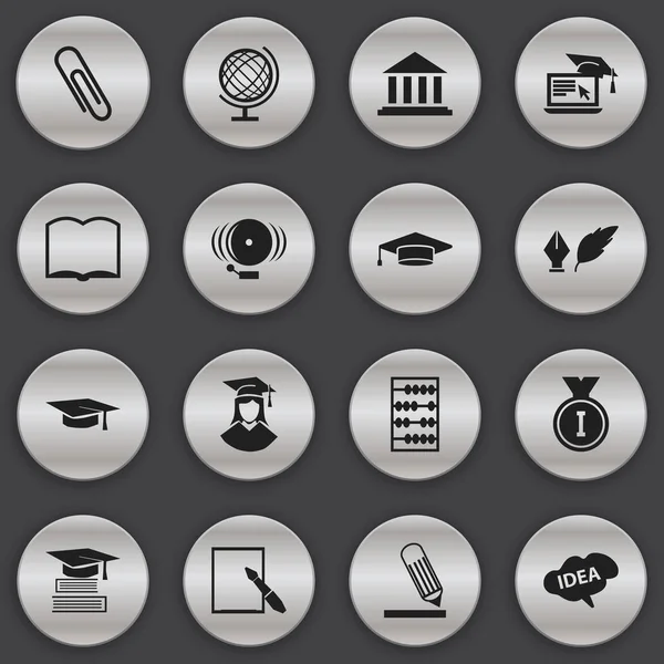 16 düzenlenebilir bilim simgeler kümesi. Elyaf, müze, yüksek lisans ve daha fazlası gibi simgeler içerir. Web, mobil, UI ve Infographic tasarımı için kullanılabilir.