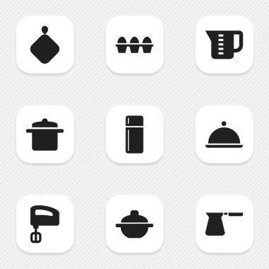9 düzenlenebilir Cook simgeler kümesi. His, karıştırıcı, Mensural gibi simgeler içerir ve daha fazlası. Web, mobil, UI ve Infographic tasarımı için kullanılabilir.