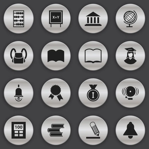 16 düzenlenebilir eğitim simgeler kümesi. Yazma, ilk yer, Blackboard ve daha fazlası gibi simgeler içerir. Web, mobil, UI ve Infographic tasarımı için kullanılabilir.