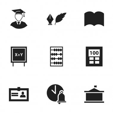 9 düzenlenebilir bilim simgeler kümesi. Aritmetik, Üniversitesi, Blackboard ve daha fazlası gibi simgeler içerir. Web, mobil, UI ve Infographic tasarımı için kullanılabilir.