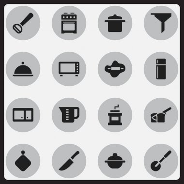 16 düzenlenebilir pişirme simgeler kümesi. Tencere, Husker, büfe ve daha fazlası gibi simgeler içerir. Web, mobil, UI ve Infographic tasarımı için kullanılabilir.