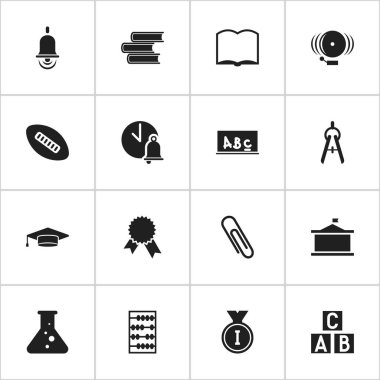 16 düzenlenebilir bilim simgeler kümesi. Alfabe küp, yüzük, matematik aracı ve daha fazlası gibi simgeler içerir. Web, mobil, UI ve Infographic tasarımı için kullanılabilir.