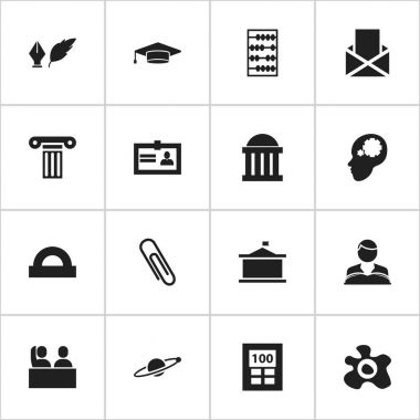 16 düzenlenebilir bilim simgeler kümesi. Elyaf, Üniversitesi, yarım daire cetvel ve daha fazlası gibi simgeler içerir. Web, mobil, UI ve Infographic tasarımı için kullanılabilir.