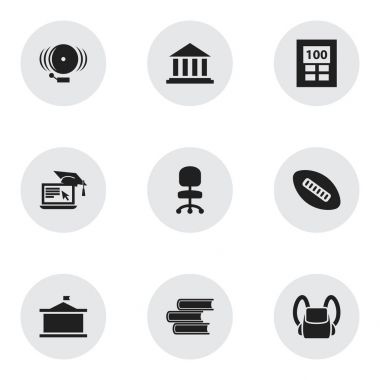 9 düzenlenebilir Üniversitesi simgeler kümesi. Yüzük, Üniversitesi, Kütüphane ve daha fazlası gibi simgeler içerir. Web, mobil, UI ve Infographic tasarımı için kullanılabilir.