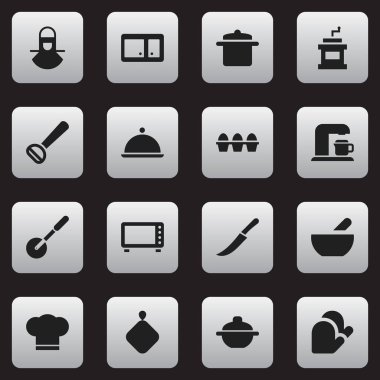 16 düzenlenebilir yemek simgeler kümesi. Çorba, büfe, Rocker Blade ve daha fazlası gibi simgeler içerir. Web, mobil, UI ve Infographic tasarımı için kullanılabilir.