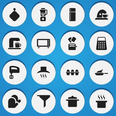 16 düzenlenebilir pişirme simgeler kümesi. Izgara, el mikseri, Cup gibi simgeler içerir. Web, mobil, UI ve Infographic tasarımı için kullanılabilir.