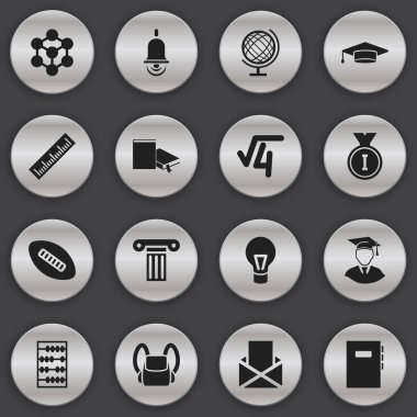 16 düzenlenebilir mezuniyet simgeler kümesi. Diplomaed erkek, yer imi, dünya gezegen ve daha fazlası gibi simgeler içerir. Web, mobil, UI ve Infographic tasarımı için kullanılabilir.