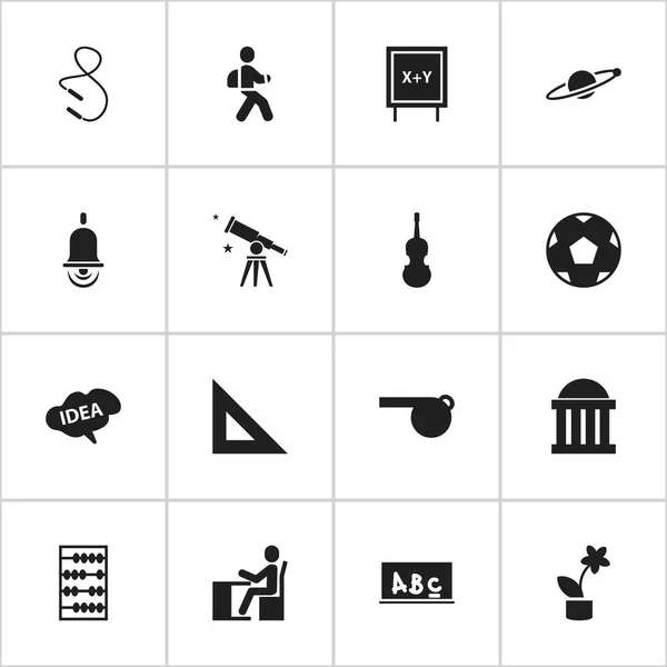 Set Of 16 Editable Science Icons. Includes Symbols Such As Fiddle, Astrology, Plant Pot And More. Can Be Used For Web, Mobile, UI And Infographic Design. — Stock Vector