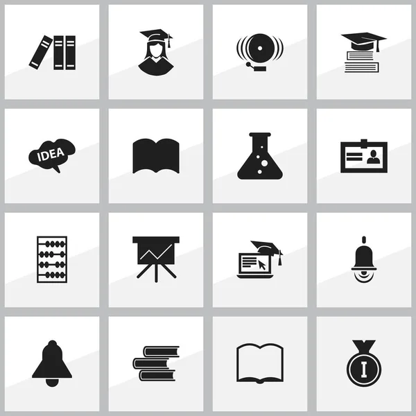 Ensemble de 16 icônes scientifiques modifiables. Comprend des symboles tels que Bell, Éducation, Tableau Conseil et plus. Peut être utilisé pour le Web, mobile, interface utilisateur et infographie . — Image vectorielle