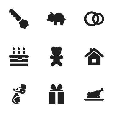 9 düzenlenebilir millet simgeler kümesi. Ev, kızarmış tavuk, servet ve daha fazlası gibi simgeler içerir. Web, mobil, UI ve Infographic tasarımı için kullanılabilir.