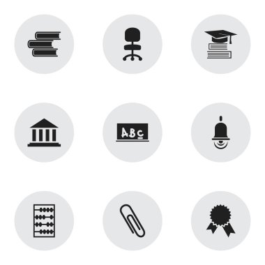 9 düzenlenebilir okul simgeler kümesi. Elyaf, aritmetik, eğitim ve daha fazlası gibi simgeler içerir. Web, mobil, UI ve Infographic tasarımı için kullanılabilir.