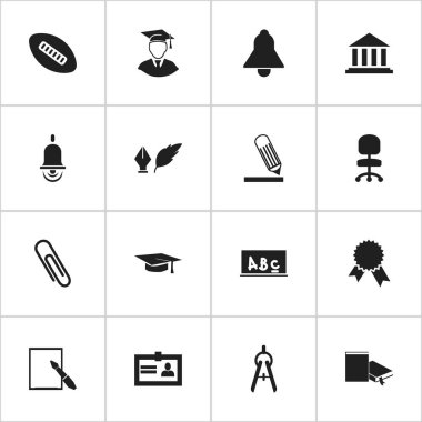16 düzenlenebilir eğitim simgeler kümesi. Mezuniyet şapka, Diplomaed erkek, matematik aracı ve daha fazlası gibi simgeler içerir. Web, mobil, UI ve Infographic tasarımı için kullanılabilir.