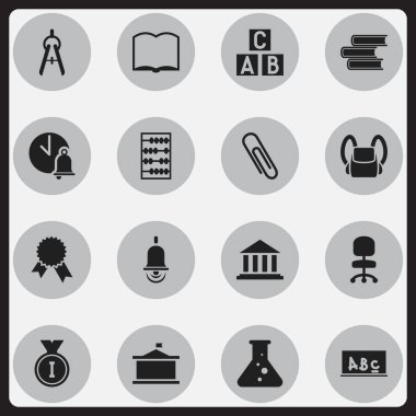 16 düzenlenebilir Üniversitesi simgeler kümesi. Okul yönetimi, kimya, zafer madalyon ve daha fazlası gibi simgeler içerir. Web, mobil, UI ve Infographic tasarımı için kullanılabilir.