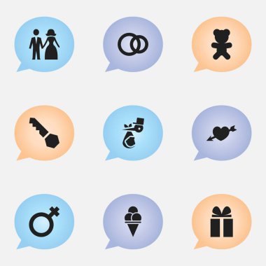 9 düzenlenebilir aile simgeler kümesi. Hoop, soğuk tatlı, çocuk ve daha fazlası gibi simgeler içerir. Web, mobil, UI ve Infographic tasarımı için kullanılabilir.