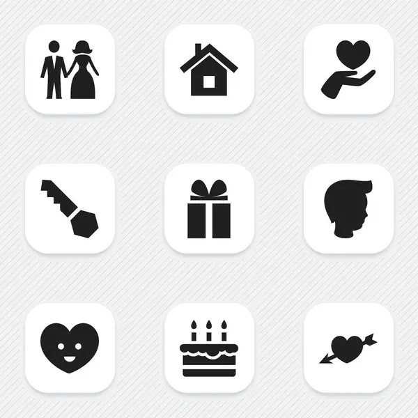 9 düzenlenebilir Kin simgeler kümesi. Kilit, hediye, çocuk ve daha fazlası gibi simgeler içerir. Web, mobil, UI ve Infographic tasarımı için kullanılabilir.