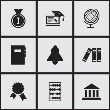 9 düzenlenebilir eğitim simgeler kümesi. Dünya gezegen, uzaktan eğitim, Müzesi ve daha fazlası gibi simgeler içerir. Web, mobil, UI ve Infographic tasarımı için kullanılabilir.