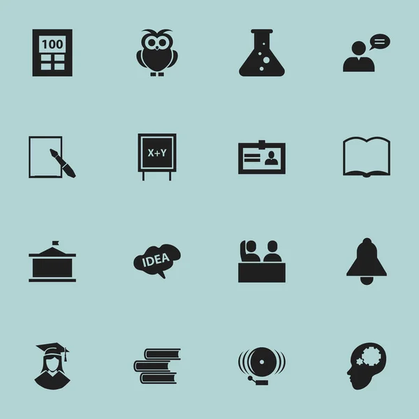 Conjunto de 16 iconos de graduación editables. Incluye símbolos como la idea creativa, campana, anillo y más. Puede ser utilizado para el diseño de la tela, móvil, interfaz de usuario e infografía . — Vector de stock