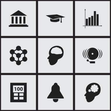 9 düzenlenebilir bilim simgeler kümesi. Müze, grafik, Cerebrum ve daha fazlası gibi simgeler içerir. Web, mobil, UI ve Infographic tasarımı için kullanılabilir.