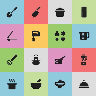 16 düzenlenebilir pişirme simgeler kümesi. Rocker Blade, Husker, bıçak Roller ve daha fazlası gibi simgeler içerir. Web, mobil, UI ve Infographic tasarımı için kullanılabilir.