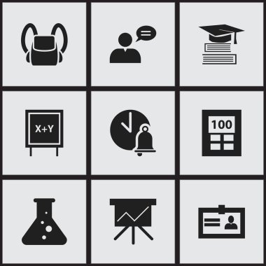 9 düzenlenebilir eğitim simgeler kümesi. Grafik kartı, sertifika, düşünen adam ve daha fazlası gibi simgeler içerir. Web, mobil, UI ve Infographic tasarımı için kullanılabilir.