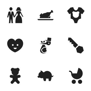 9 düzenlenebilir millet simgeler kümesi. Ruh, elbise, Perambulator ve daha fazlası gibi simgeler içerir. Web, mobil, UI ve Infographic tasarımı için kullanılabilir.