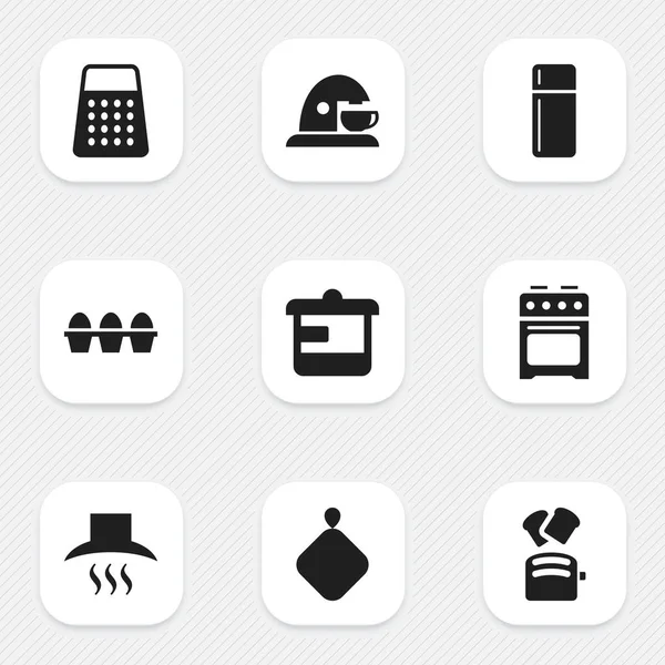 9 düzenlenebilir yemek simgeler kümesi. Kupası, dilim ekmek, soba ve daha fazlası gibi simgeler içerir. Web, mobil, UI ve Infographic tasarımı için kullanılabilir.