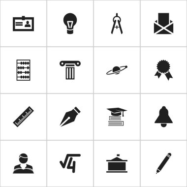 16 düzenlenebilir bilim simgeler kümesi. Sertifika, Astroloji, Üniversitesi ve daha fazlası gibi simgeler içerir. Web, mobil, UI ve Infographic tasarımı için kullanılabilir.