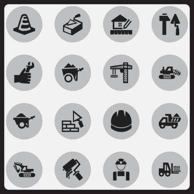 16 düzenlenebilir yapısını simgeler kümesi. Semboller, ev planlama, kask, katır ve daha fazlası gibi içerir. Web, mobil, UI ve Infographic tasarımı için kullanılabilir.