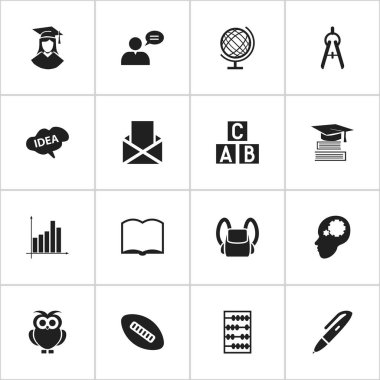 16 düzenlenebilir bilim simgeler kümesi. Zihin, Oval topu, düşünen adam ve daha fazla gibi simgeler içerir. Web, mobil, UI ve Infographic tasarımı için kullanılabilir.