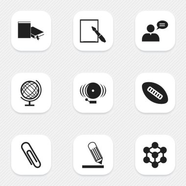 9 düzenlenebilir bilim simgeler kümesi. Adam, yer imi ve daha fazla düşünme Oval topu gibi simgeler içerir. Web, mobil, UI ve Infographic tasarımı için kullanılabilir.