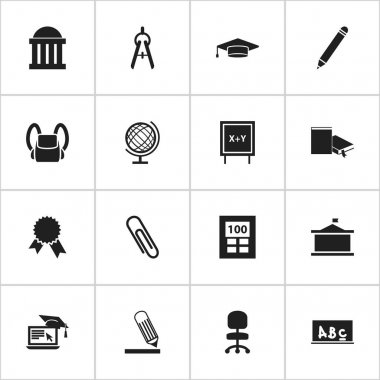 16 düzenlenebilir mezuniyet simgeler kümesi. Okul yönetimi, mahkeme, zafer madalyon ve daha fazlası gibi simgeler içerir. Web, mobil, UI ve Infographic tasarımı için kullanılabilir.