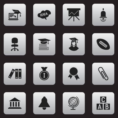 16 düzenlenebilir bilim simgeler kümesi. Zafer madalyon, alfabe küp, Müzesi ve daha fazlası gibi simgeler içerir. Web, mobil, UI ve Infographic tasarımı için kullanılabilir.