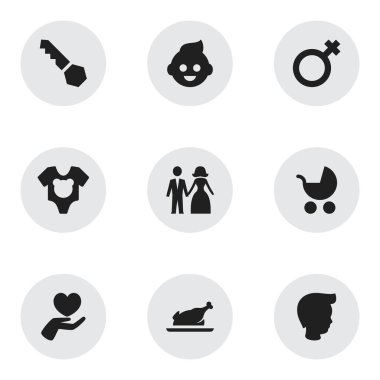 9 düzenlenebilir millet simgeler kümesi. Kadın işaret, elbise, evli ve daha fazlası gibi simgeler içerir. Web, mobil, UI ve Infographic tasarımı için kullanılabilir.