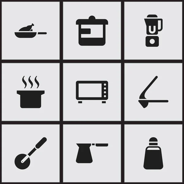 Set van 9 bewerkbare voedsel iconen. Bevat symbolen zoals Paprika, Oven, gebruiksvoorwerp en meer. Kan worden gebruikt voor Web, Mobile, Ui en Infographic Design. — Stockvector