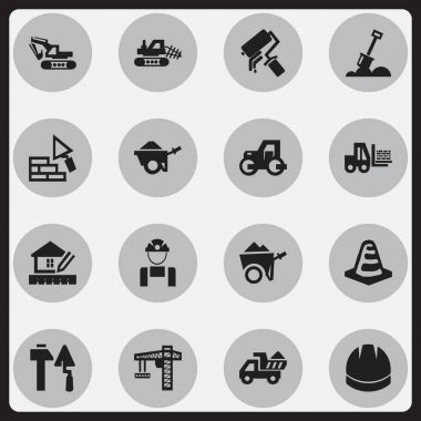 16 düzenlenebilir bina simgeler kümesi. Zamanlama, katır, kaldırma ekipmanları ve daha fazla ev gibi simgeler içerir. Web, mobil, UI ve Infographic tasarımı için kullanılabilir.